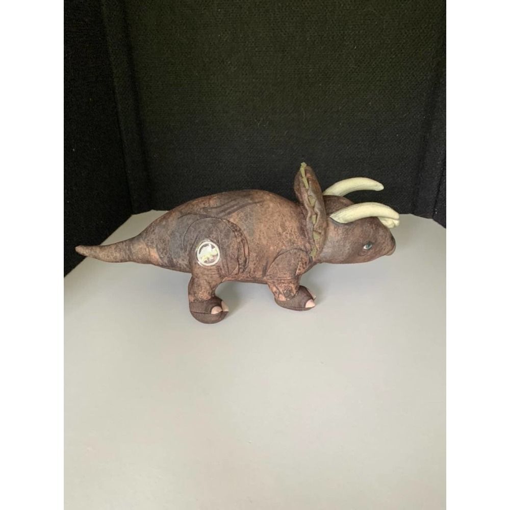 Jurassic World Park Black Brown Triceratops Dinosaur 15" Plush Stuffed with Tags